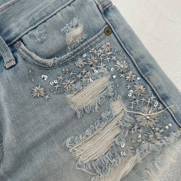 Abercrombie & Fitch y2k Embellished Embroidered Denim Cutoff Shorts - Picture 3 of 4